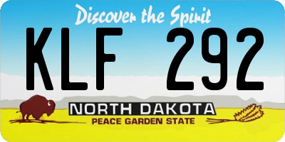 ND license plate KLF292