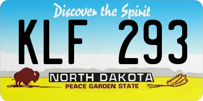 ND license plate KLF293
