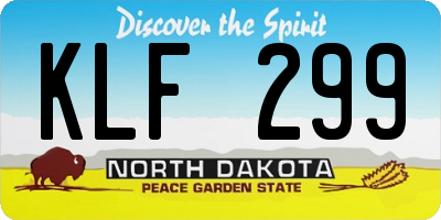 ND license plate KLF299