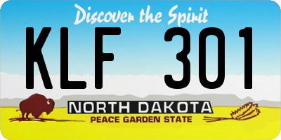 ND license plate KLF301