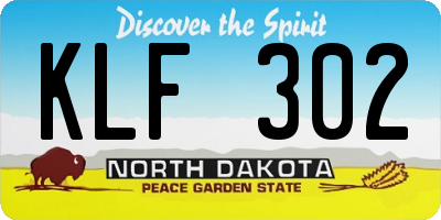ND license plate KLF302