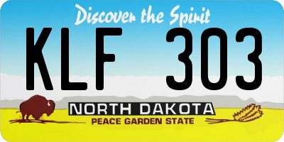 ND license plate KLF303