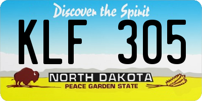 ND license plate KLF305
