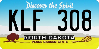 ND license plate KLF308