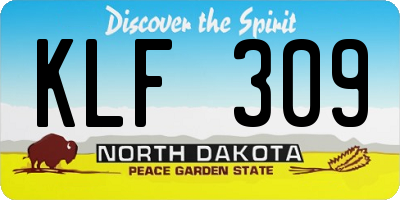 ND license plate KLF309