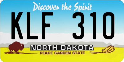 ND license plate KLF310