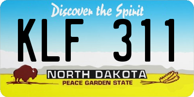 ND license plate KLF311