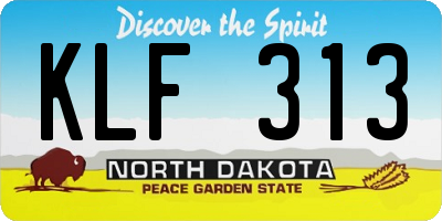 ND license plate KLF313