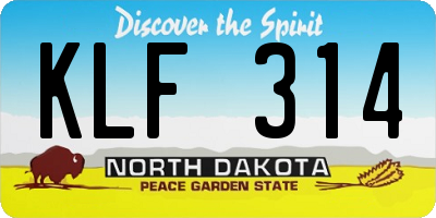 ND license plate KLF314