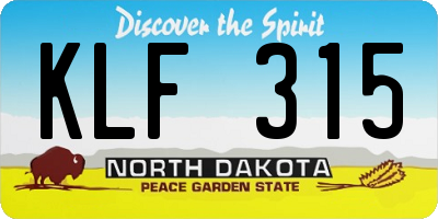 ND license plate KLF315