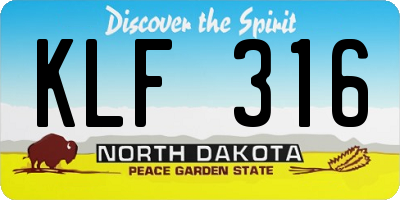 ND license plate KLF316