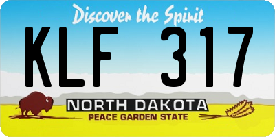 ND license plate KLF317
