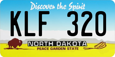 ND license plate KLF320