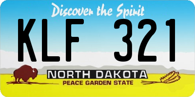 ND license plate KLF321