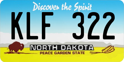 ND license plate KLF322