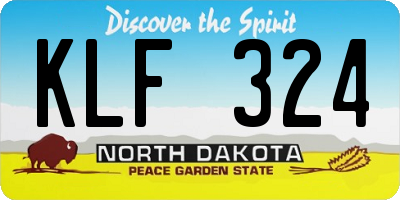 ND license plate KLF324
