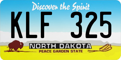 ND license plate KLF325
