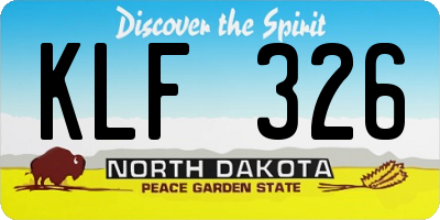 ND license plate KLF326