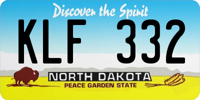 ND license plate KLF332