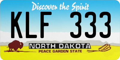 ND license plate KLF333