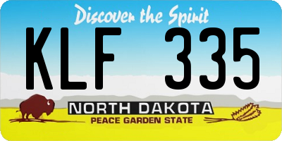 ND license plate KLF335
