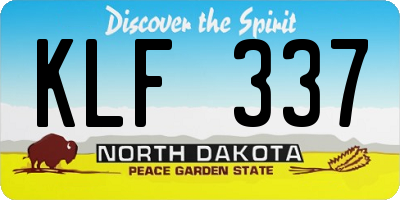 ND license plate KLF337