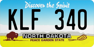 ND license plate KLF340