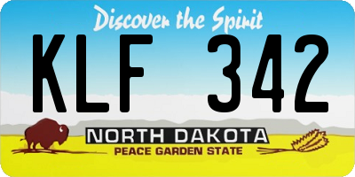 ND license plate KLF342