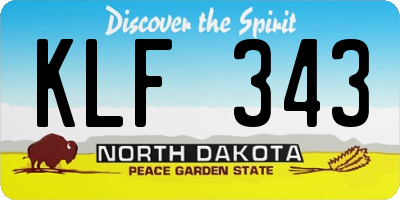 ND license plate KLF343