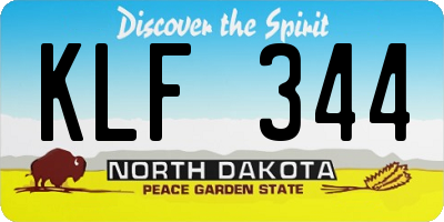 ND license plate KLF344