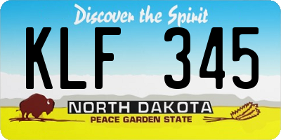 ND license plate KLF345
