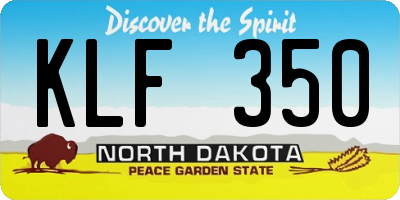 ND license plate KLF350