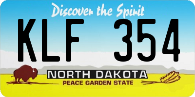 ND license plate KLF354