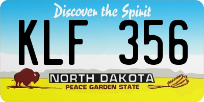 ND license plate KLF356