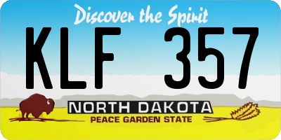 ND license plate KLF357