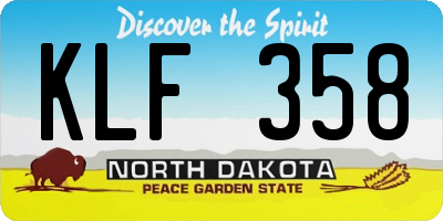ND license plate KLF358