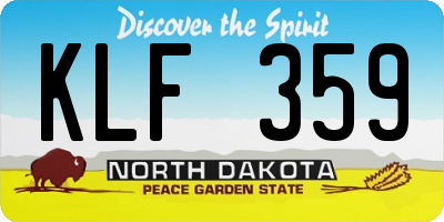 ND license plate KLF359