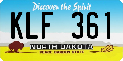 ND license plate KLF361