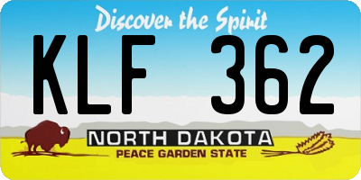 ND license plate KLF362