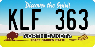ND license plate KLF363
