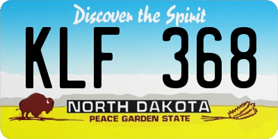 ND license plate KLF368