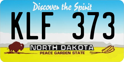 ND license plate KLF373