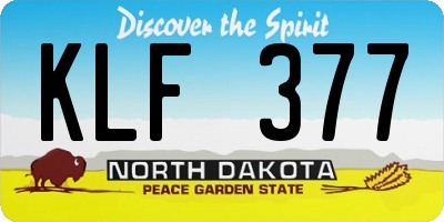 ND license plate KLF377
