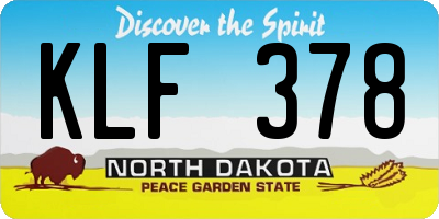 ND license plate KLF378