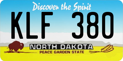 ND license plate KLF380