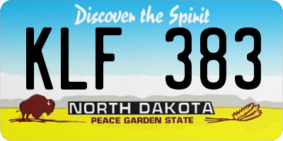 ND license plate KLF383