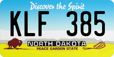 ND license plate KLF385