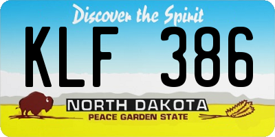 ND license plate KLF386
