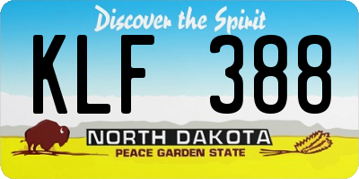 ND license plate KLF388