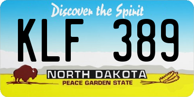 ND license plate KLF389